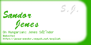 sandor jenes business card